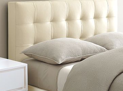 White bed with headboard