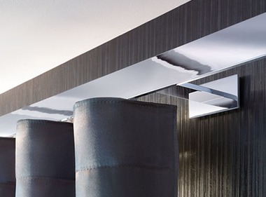 Tenda a onda con binario alluminio cromato