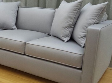 Sofa square silver colored