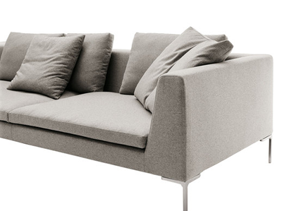 Sofa design with light gray steel leg